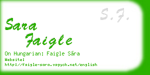 sara faigle business card